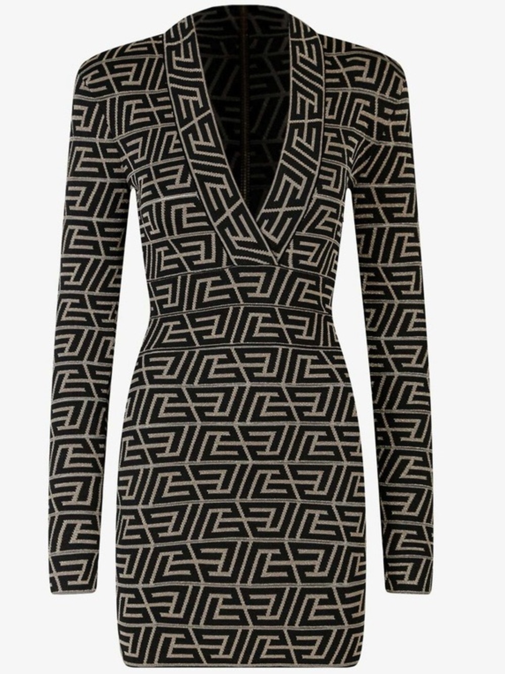 BALMAIN MONOGRAMMED KNIT DRESS